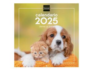 FINOCAM CALENDARIO PARED 30X30 PERROS Y GATOS 2025